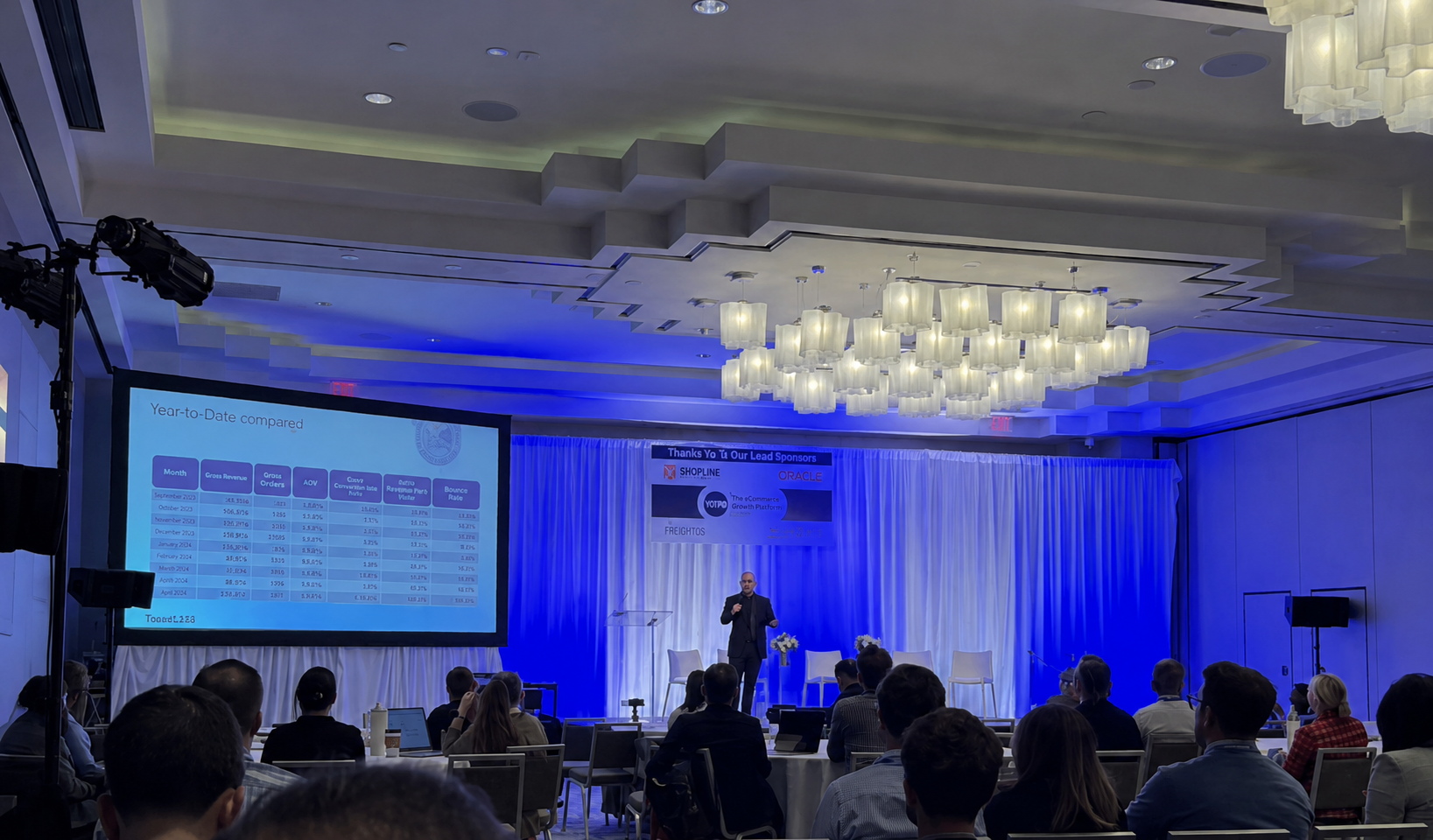 Carlos E. Antillano delivering a keynote on leadership and AI transformation